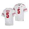 wisconsin badgers graham mertz white replica men's jersey