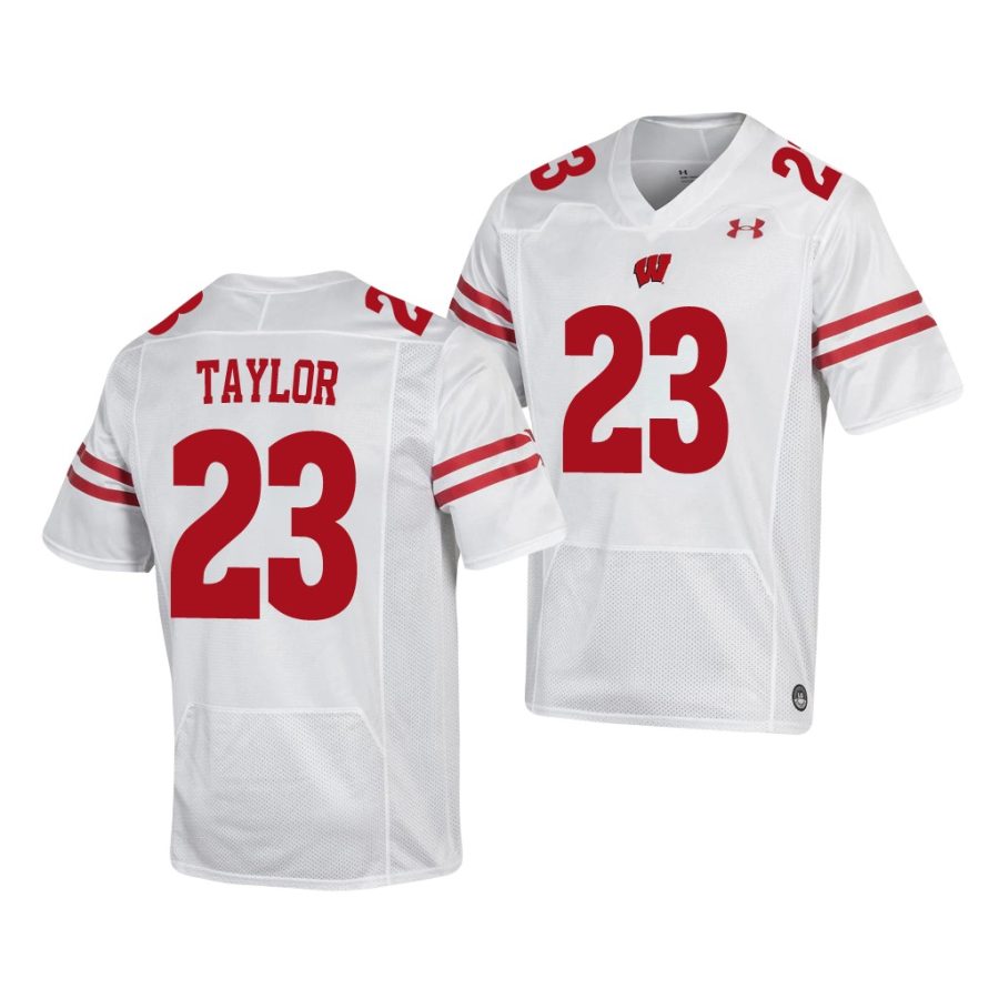 wisconsin badgers jonathan taylor white replica men's jersey