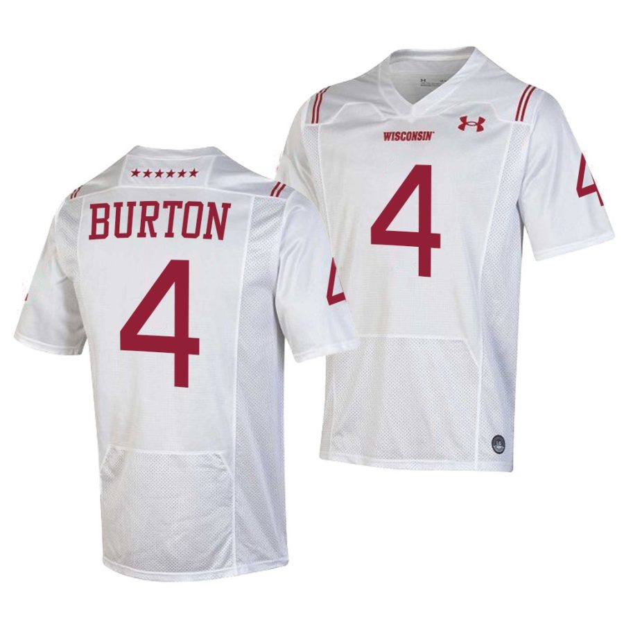 wisconsin donte burton white 2021 shamrock series men jersey