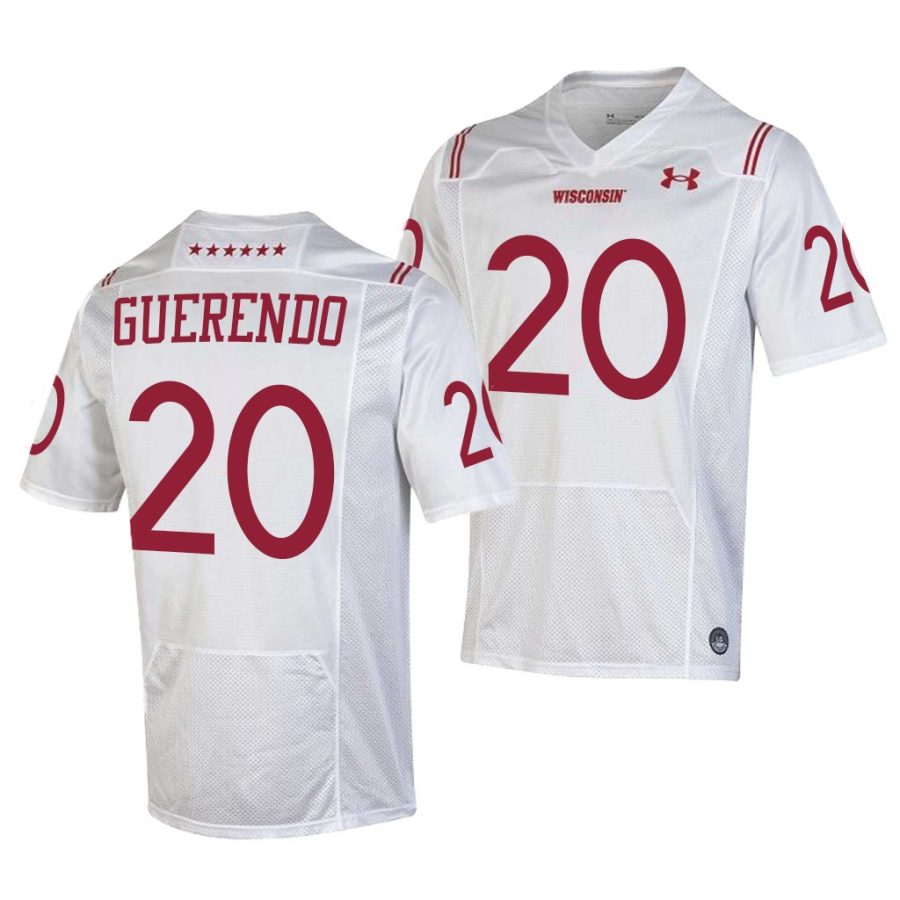 wisconsin isaac guerendo white 2021 shamrock series men jersey