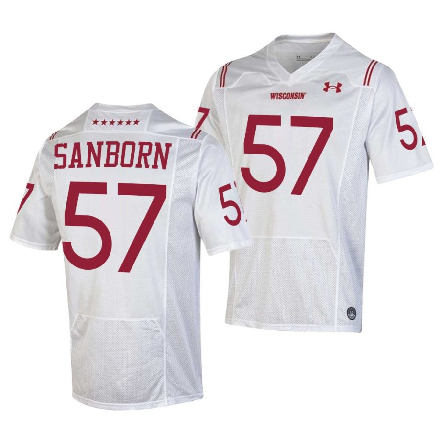 wisconsin jack sanborn white 2021 shamrock series men jersey