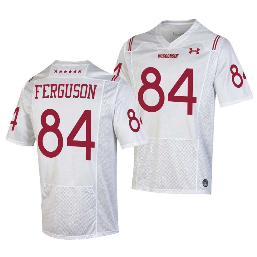 wisconsin jake ferguson white 2021 shamrock series men jersey